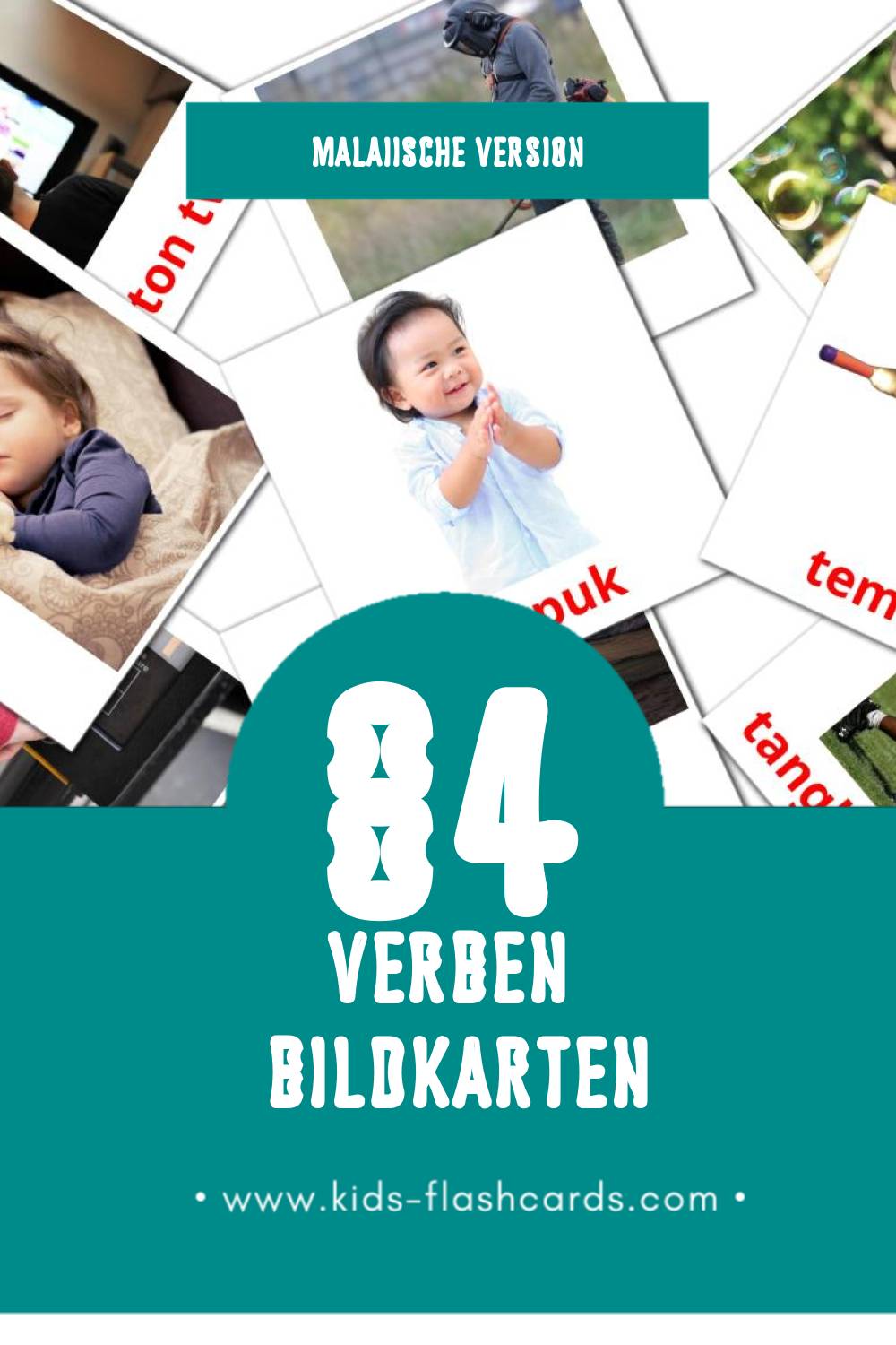 Visual PERBUATAN Flashcards für Kleinkinder (126 Karten in Malaiisch)
