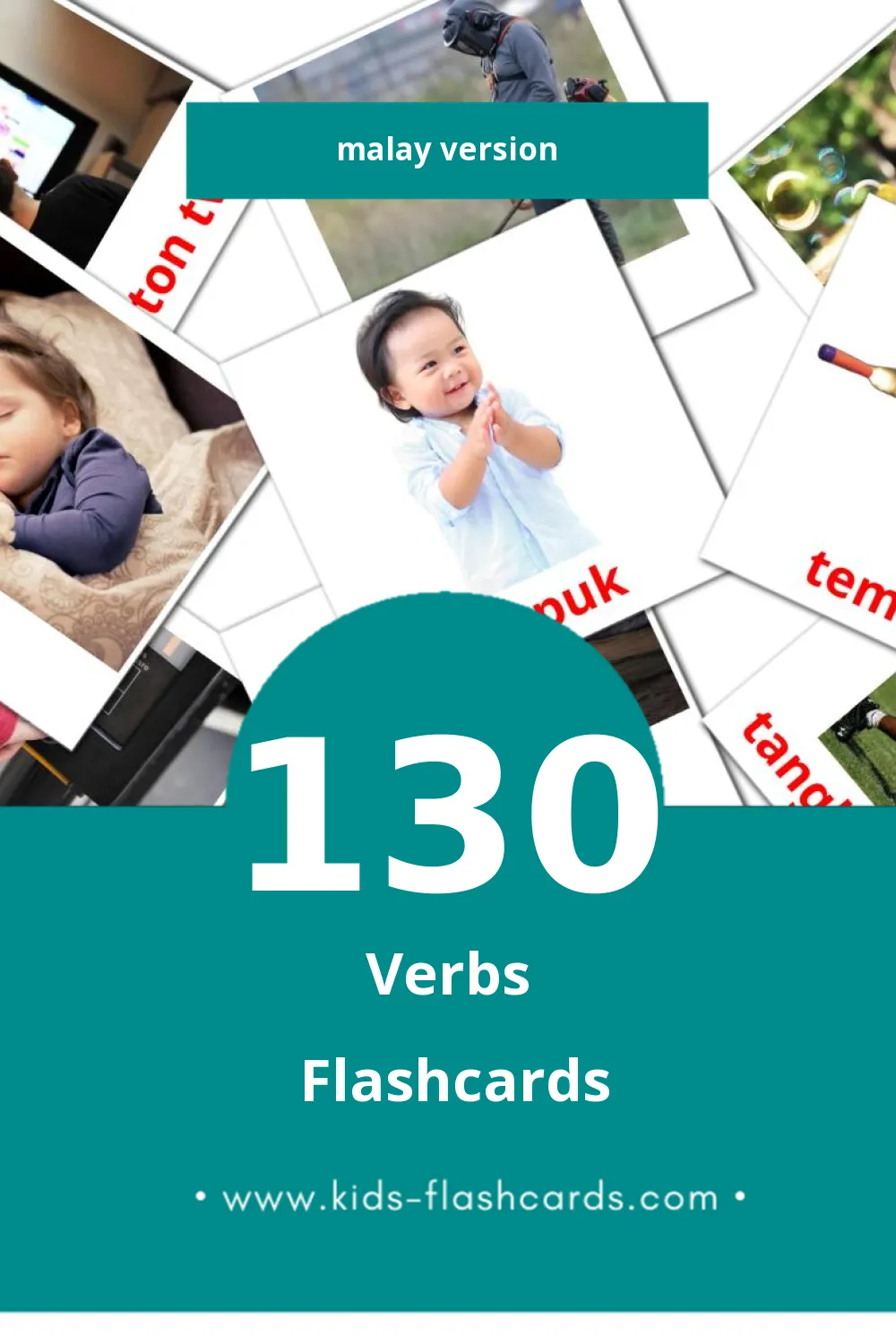 Visual PERBUATAN Flashcards for Toddlers (130 cards in Malay)