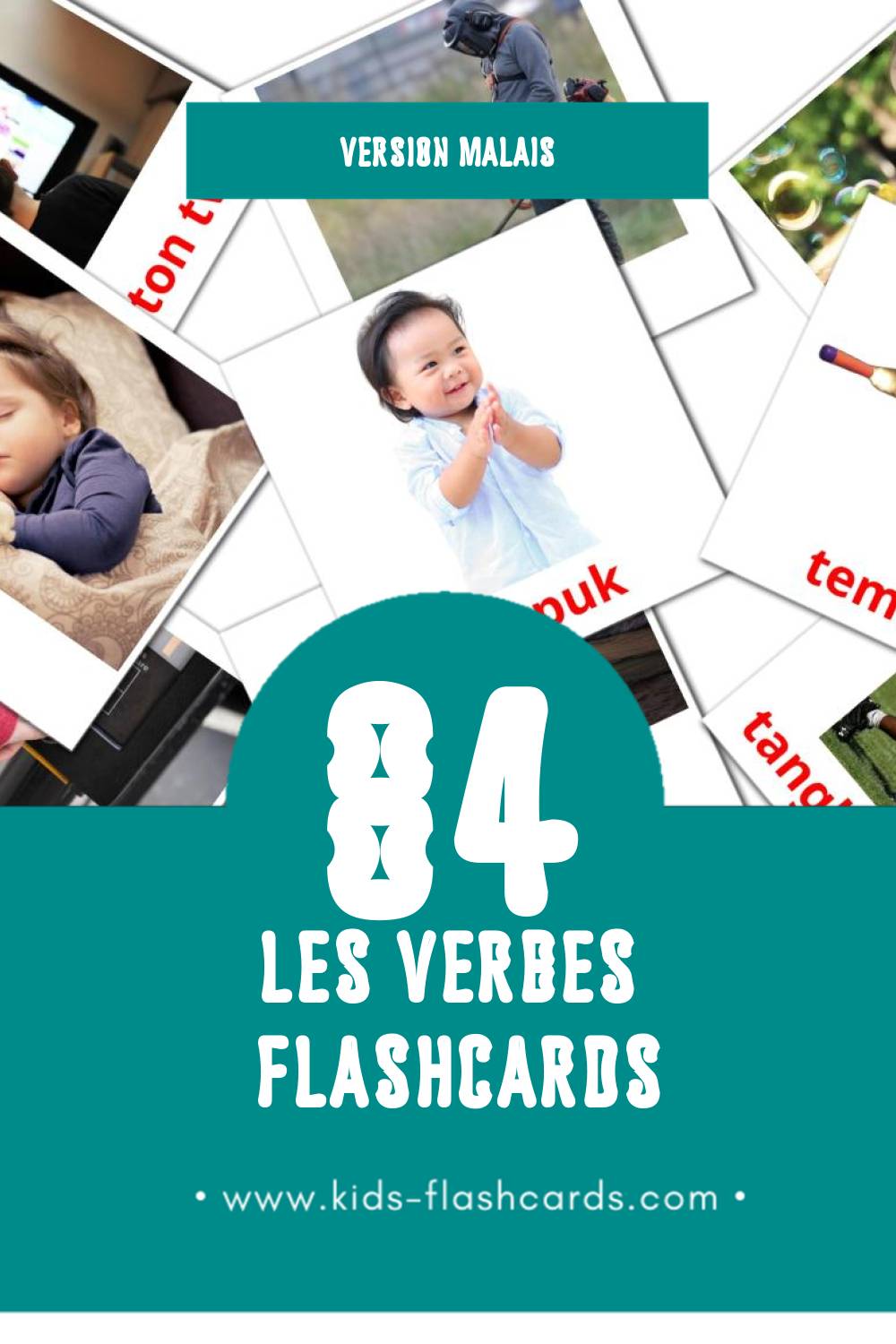 Flashcards Visual PERBUATAN pour les tout-petits (33 cartes en Malais)