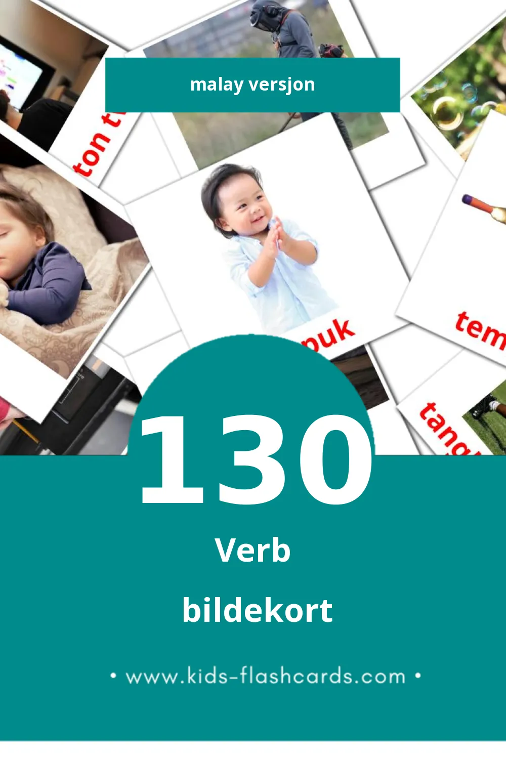 Visuelle PERBUATAN bildekort for småbarn (130 kort på Malay)