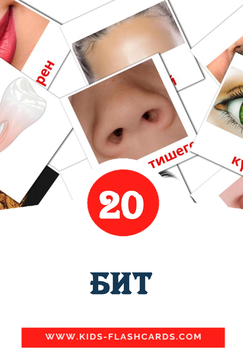 20 Бит Picture Cards for Kindergarden in tatar