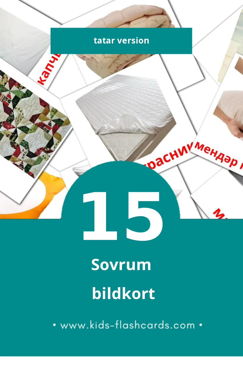 Visuella Йокы бүлмәсе för småbarn (15 bildkort för barn på Tatar)