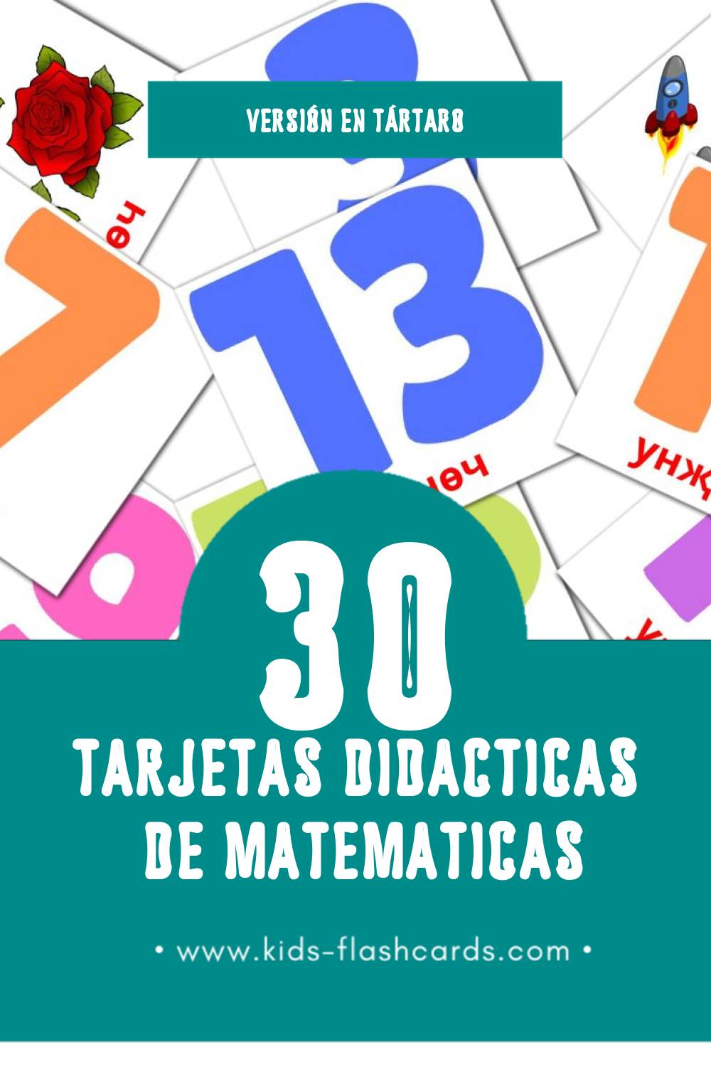 Tarjetas visuales de Математика para niños pequeños (30 tarjetas en Tártaro)
