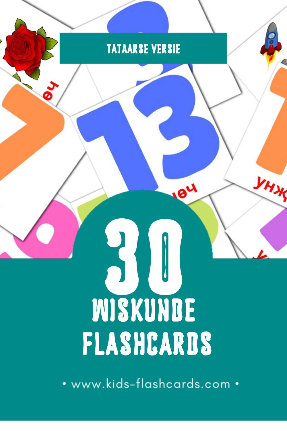 Visuele Математика Flashcards voor Kleuters (30 kaarten in het Tataars)