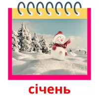 січень picture flashcards