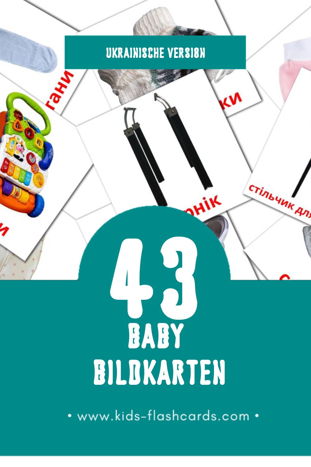 Visual Малюк Flashcards für Kleinkinder (43 Karten in Ukrainisch)