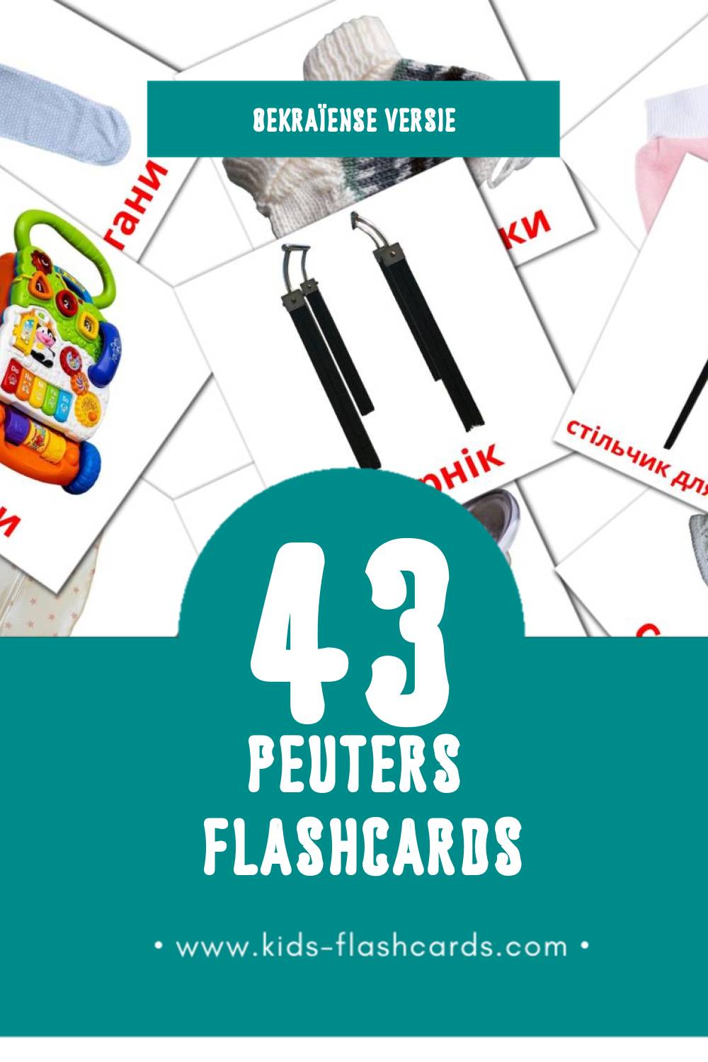 Visuele Малюк Flashcards voor Kleuters (43 kaarten in het Oekraïens)