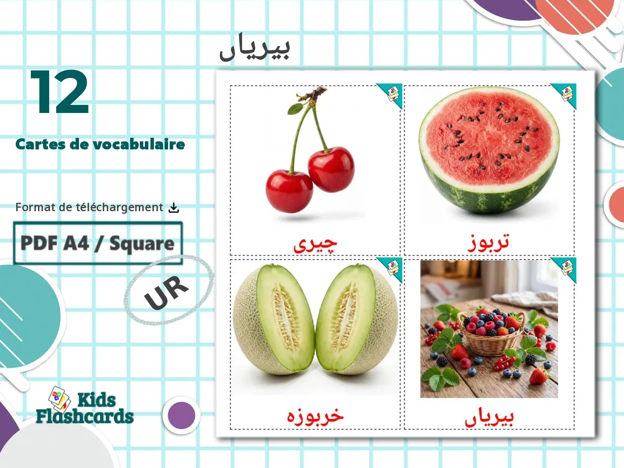 12 Cartes de Vocabulaire pour Enfants GRATUITES Baies à Imprimer en ...