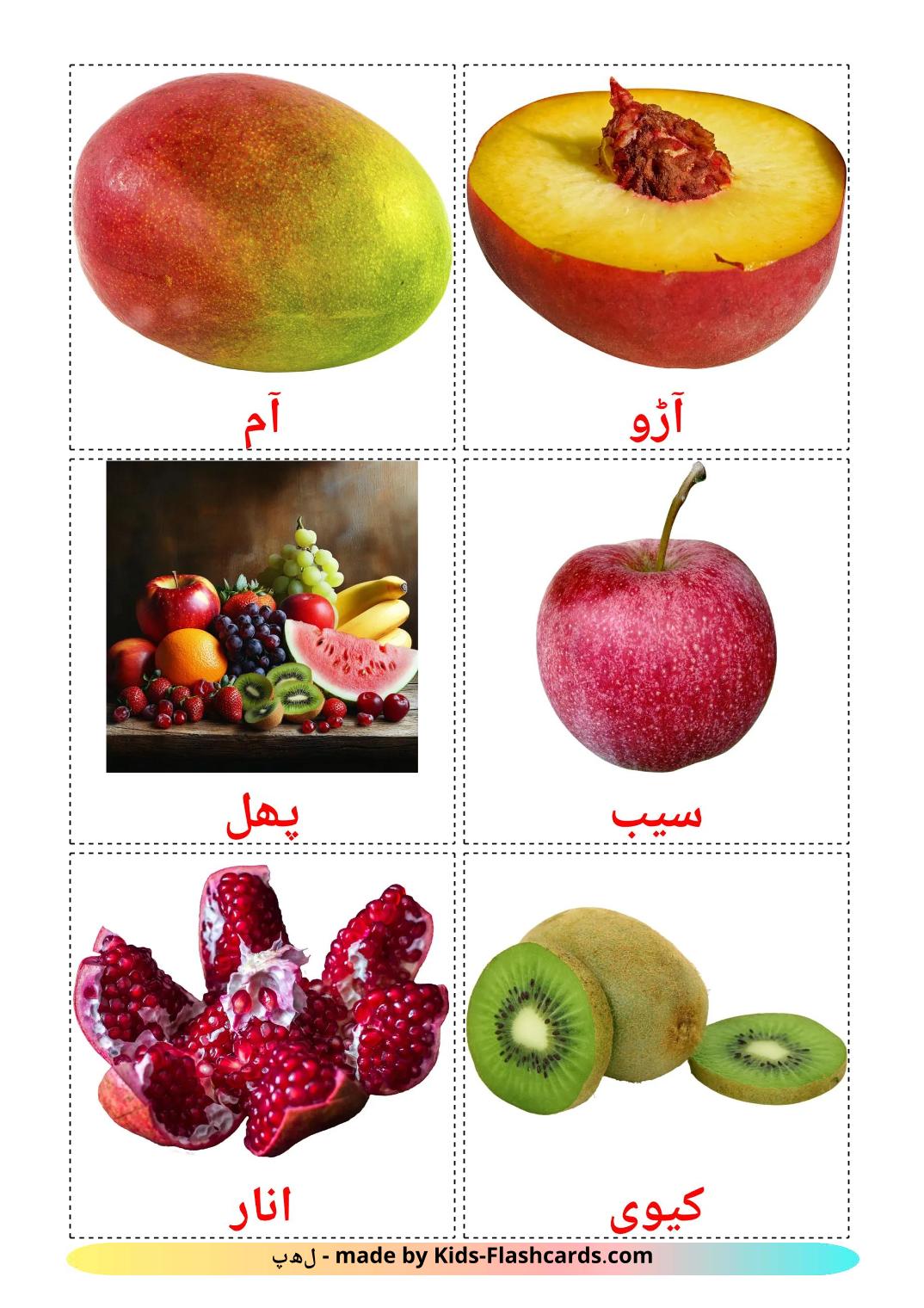 Obst - 21 kostenlose, druckbare Urdu Flashcards 