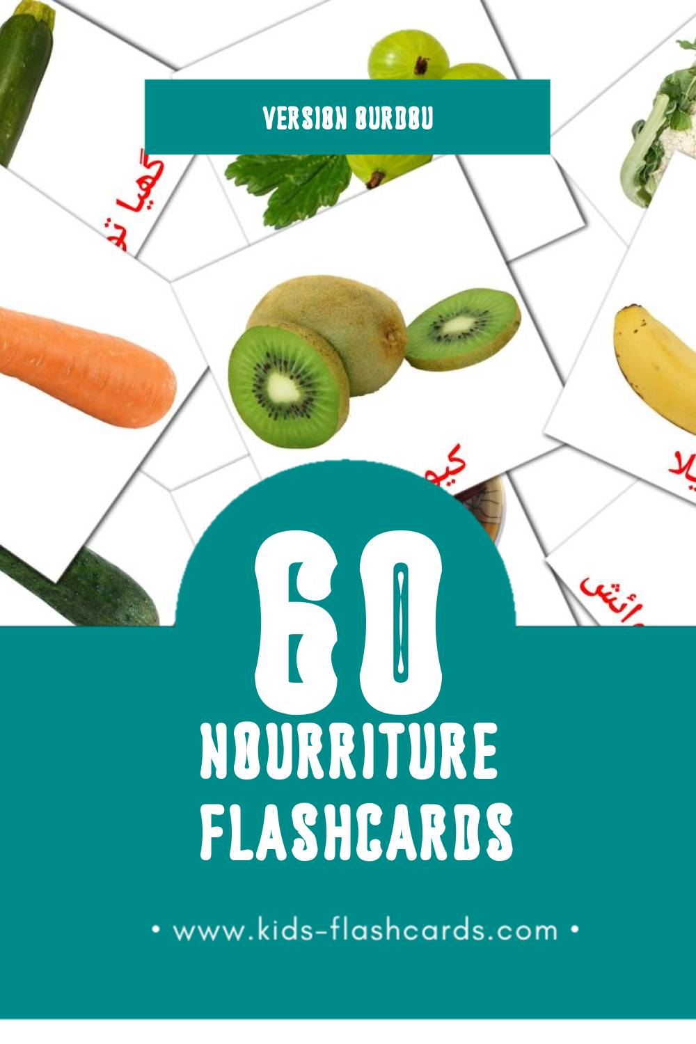 Flashcards Visual خوراک pour les tout-petits (60 cartes en Ourdou)