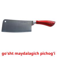 go'sht maydalagich pichog'i flashcards illustrate
