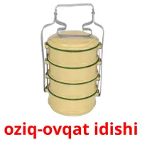 oziq-ovqat idishi flashcards illustrate