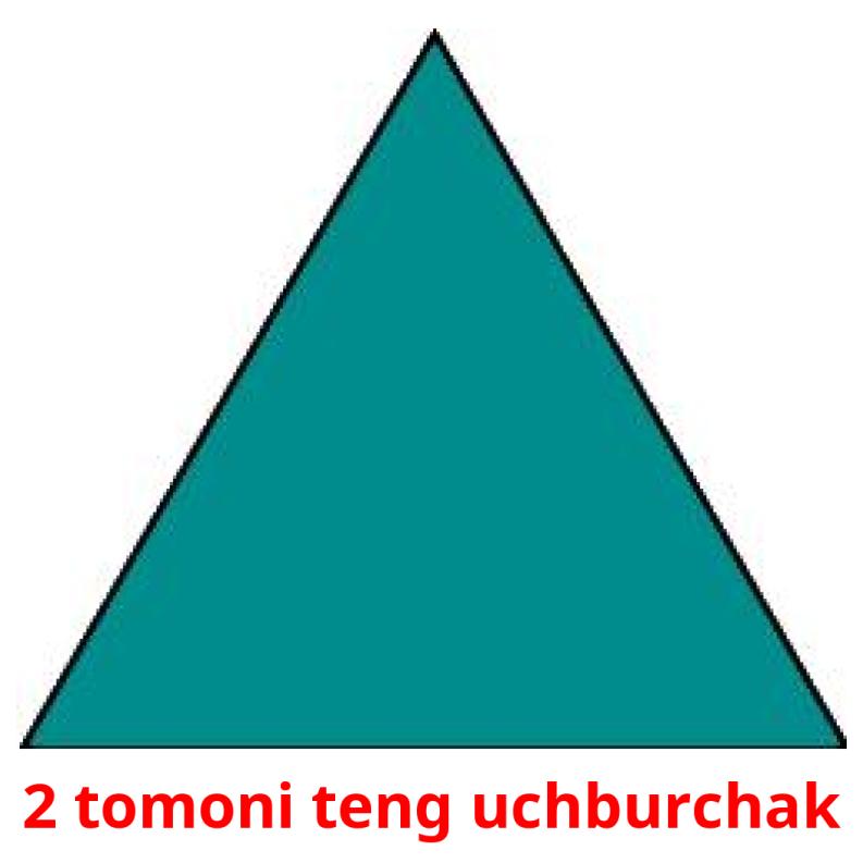 2 tomoni teng uchburchak flashcards illustrate