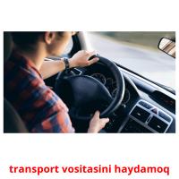transport vositasini haydamoq flashcards illustrate