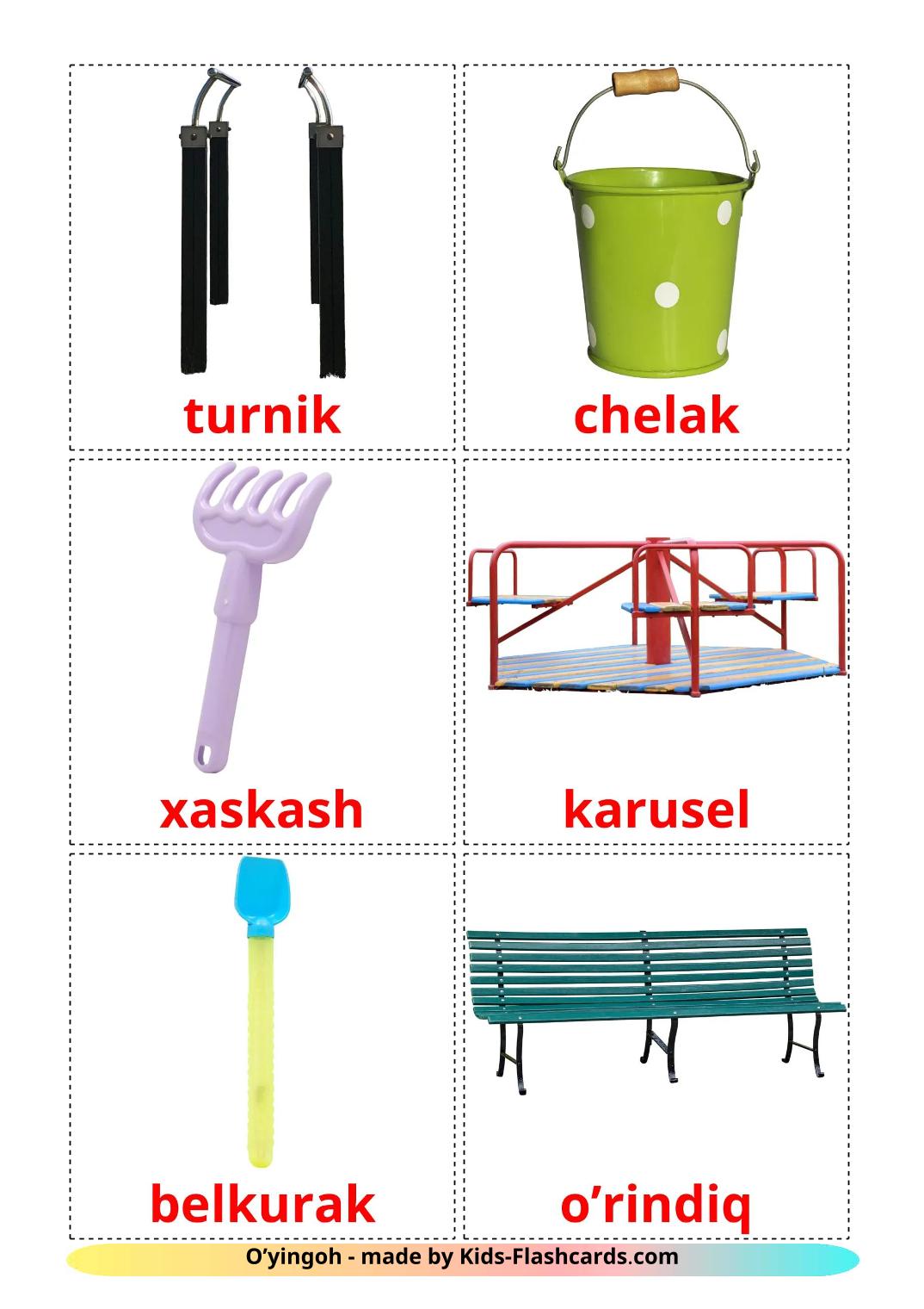 Playground - 14 Free Printable uzbek Flashcards 