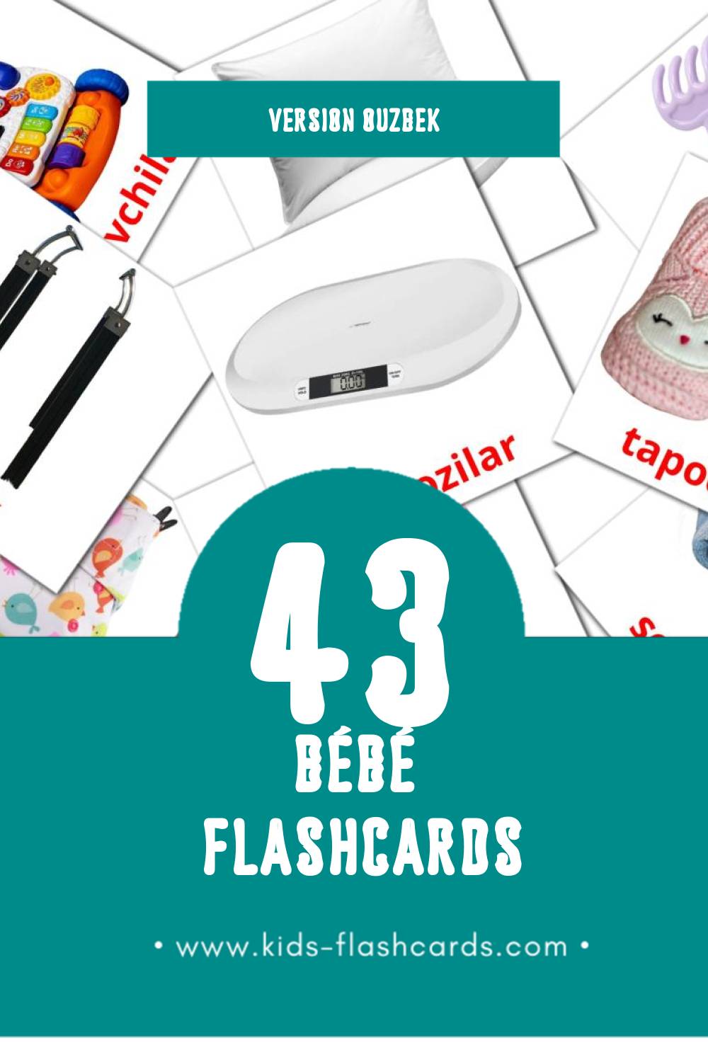 Flashcards Visual Bola pour les tout-petits (12 cartes en Ouzbek)