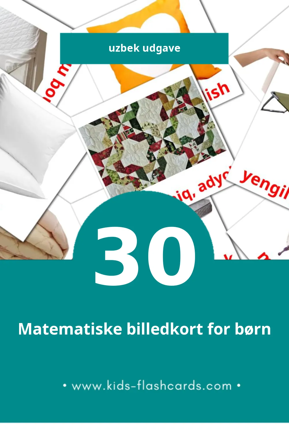 Visuelle billedkort for børn om Yotoqxona til småbørn (30 kort på Uzbek)