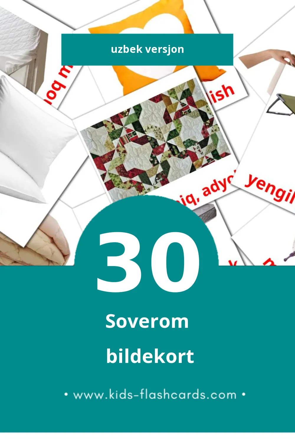 Visuella Yotoqxona för småbarn (30 bildkort för barn på Uzbek)