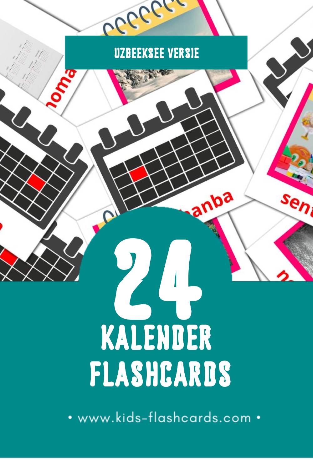 Visuele Yilnoma Flashcards voor Kleuters (24 kaarten in het Uzbeekse)