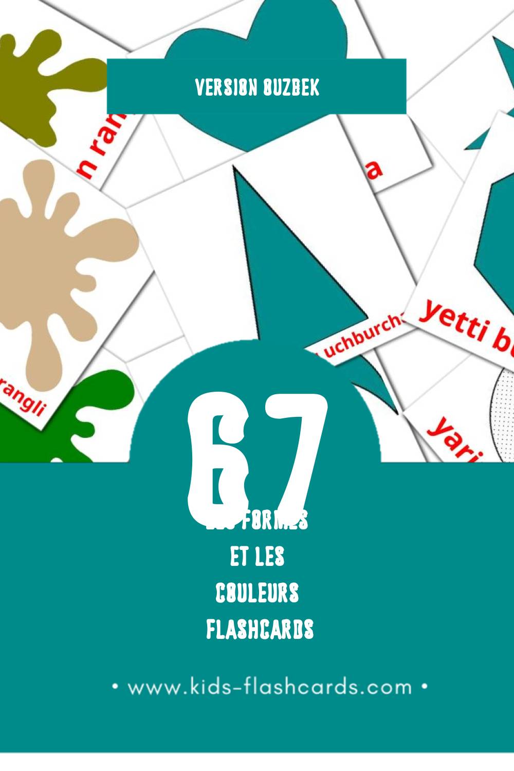 Flashcards Visual Ranglar pour les tout-petits (67 cartes en Ouzbek)