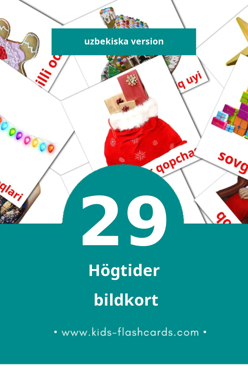 Visuella Bayram för småbarn (29 bildkort för barn på Uzbekiska)