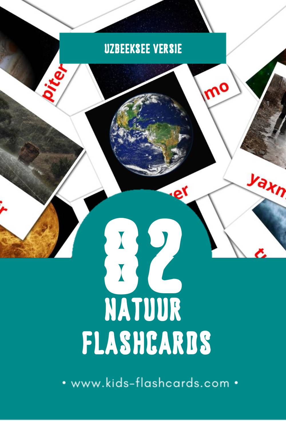Visuele Tabiyat Flashcards voor Kleuters (82 kaarten in het Uzbeekse)