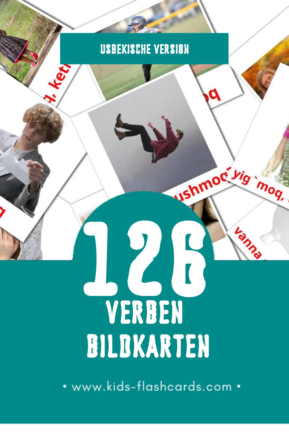 Visual Fellar Flashcards für Kleinkinder (126 Karten in Usbekisch)