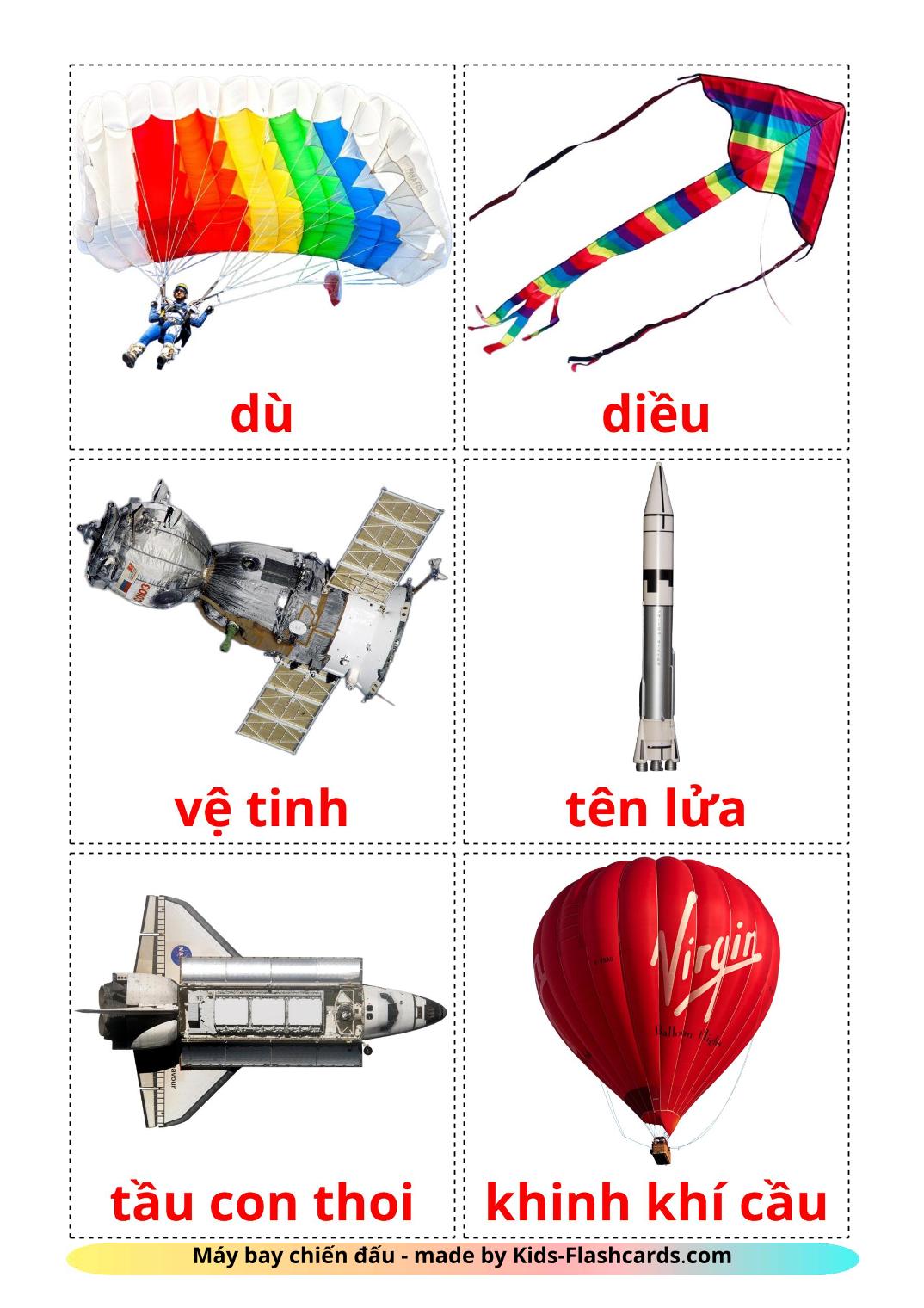 Aircraft - 14 Free Printable vietnamese Flashcards 