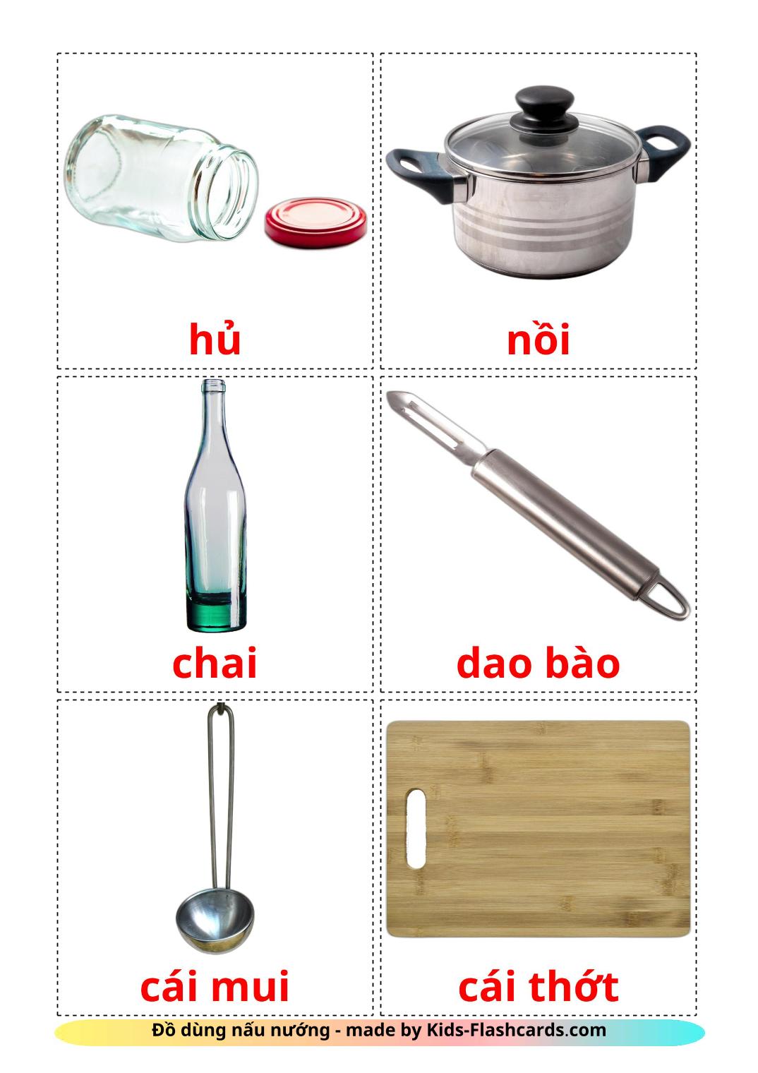 Kitchenware - 31 Free Printable vietnamese Flashcards 