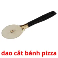 dao cắt bánh pizza flashcards illustrate