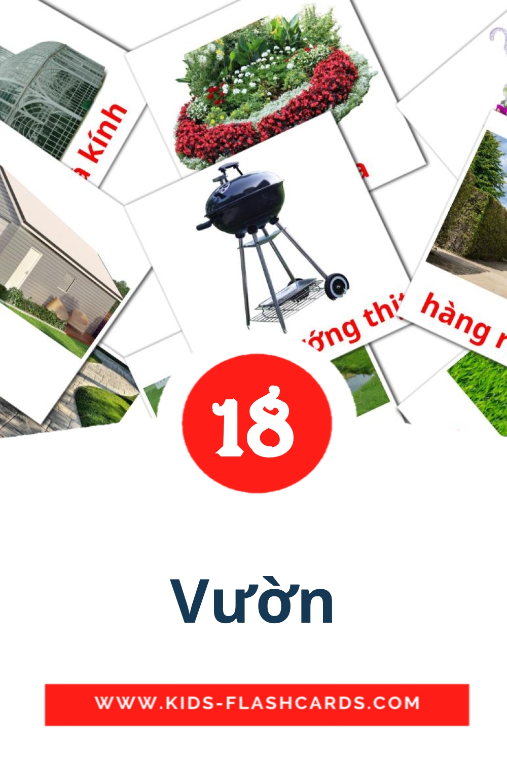 18 carte illustrate di Vườn per la scuola materna in vietnamita