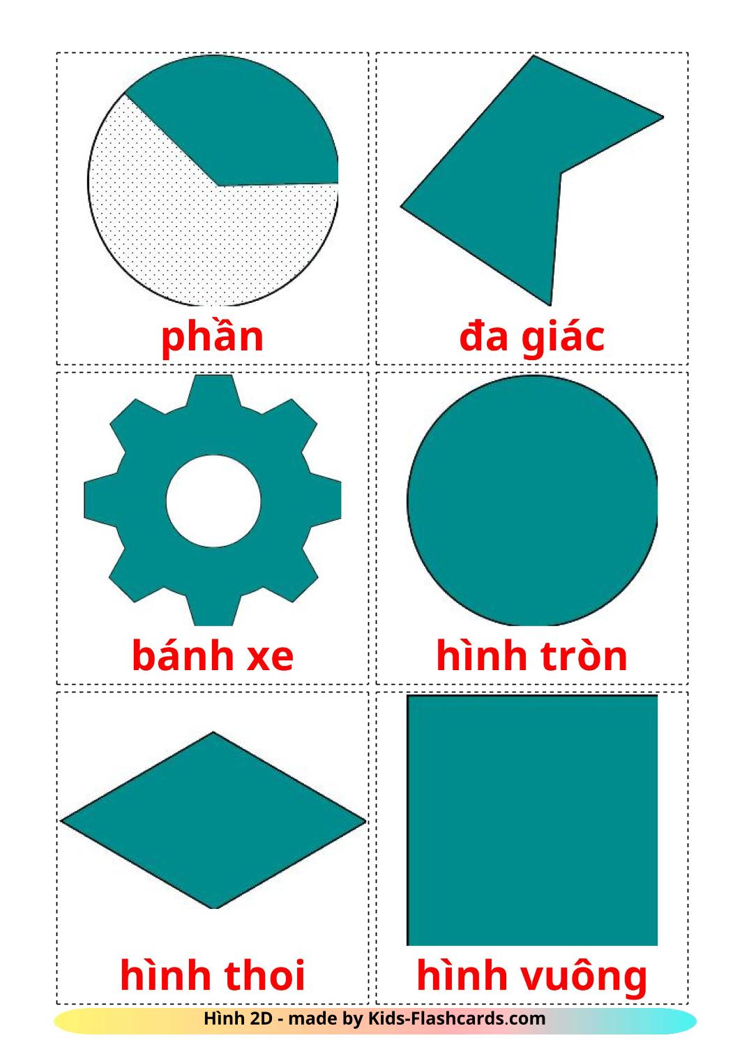 2D Shapes - 35 Free Printable vietnamese Flashcards 