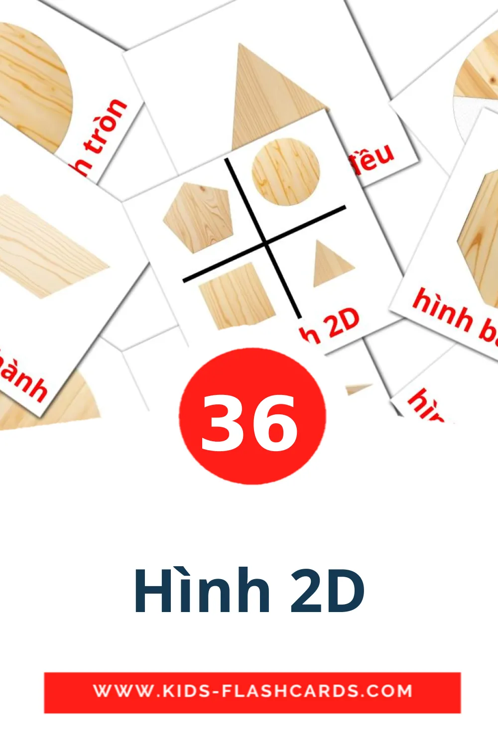 36 carte illustrate di Hình 2D per la scuola materna in vietnamita