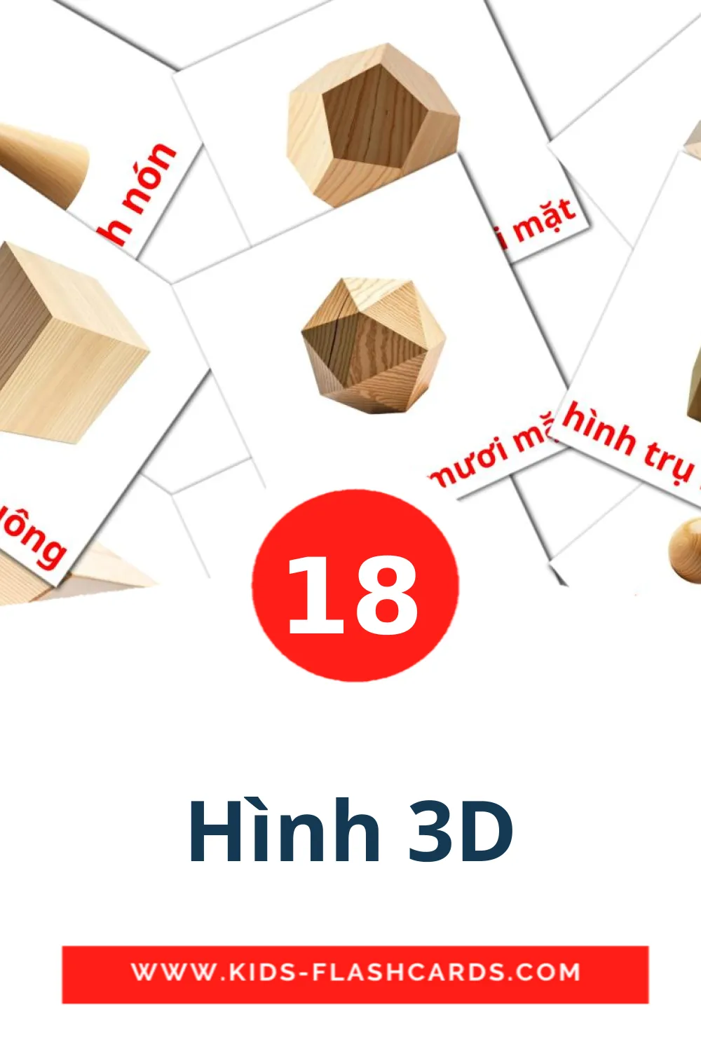 18 Hình 3D Picture Cards for Kindergarden in vietnamese