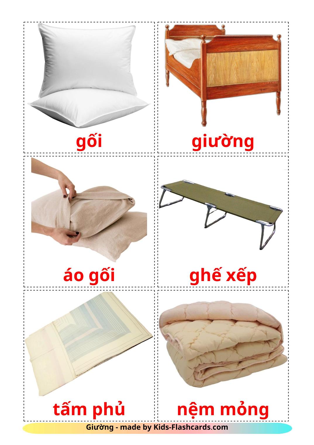 Bed - 14 Free Printable vietnamese Flashcards 