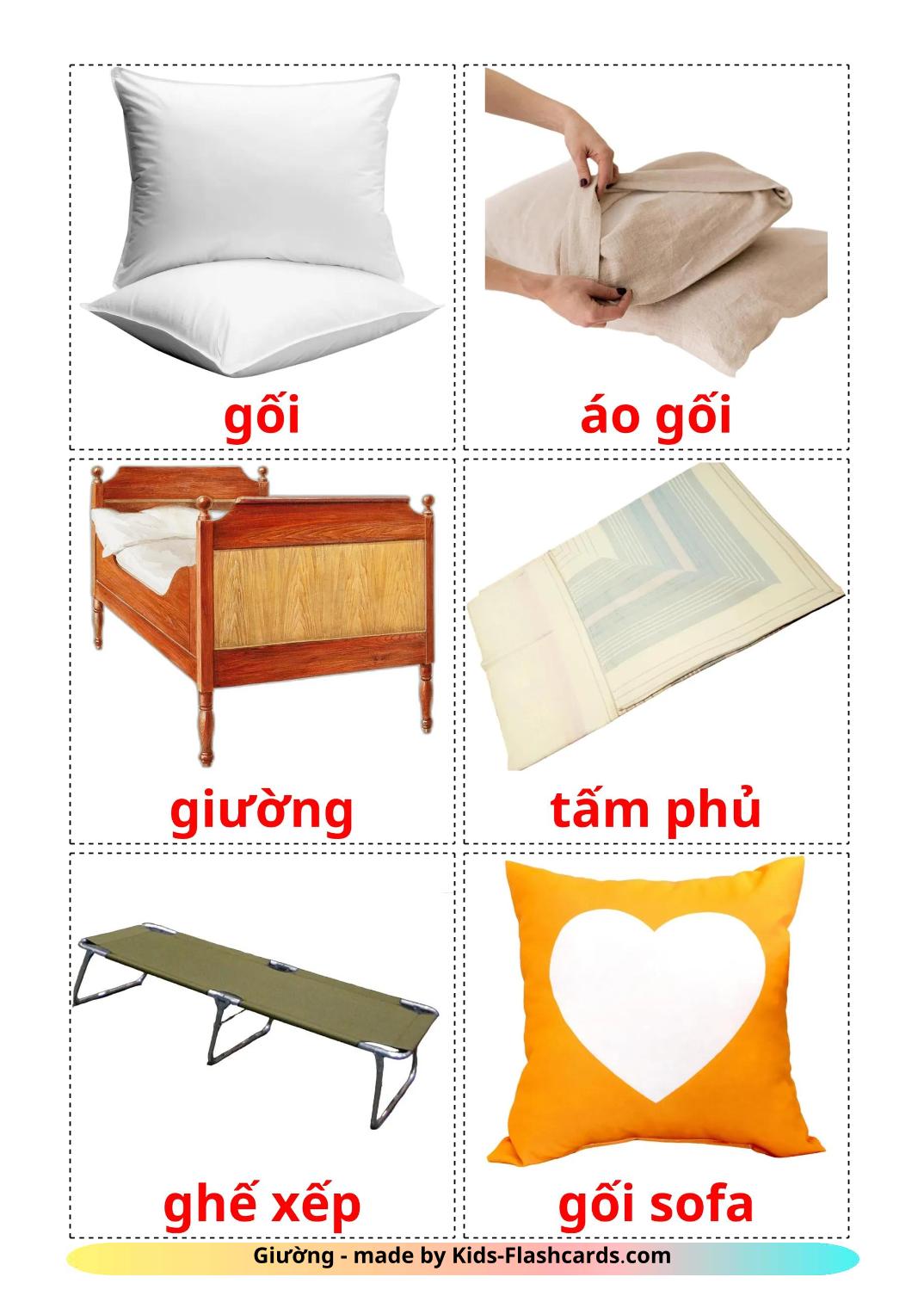 Bed - 15 Free Printable vietnamese Flashcards 