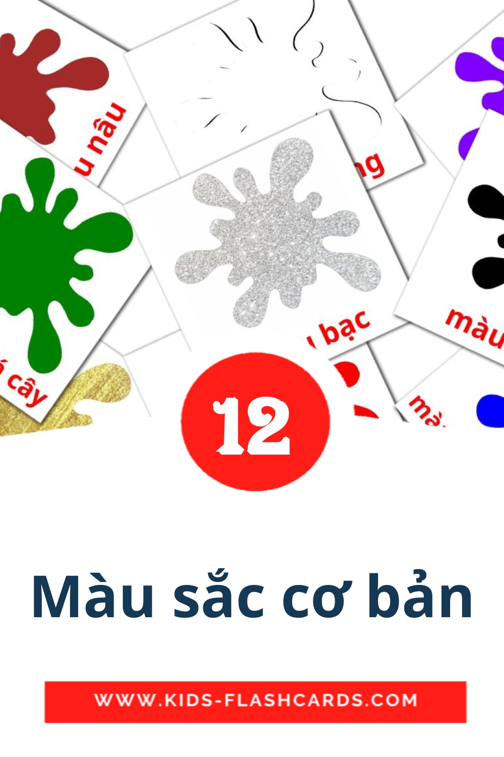 12 Free Base colors Flashcards in vietnamese (PDF files)
