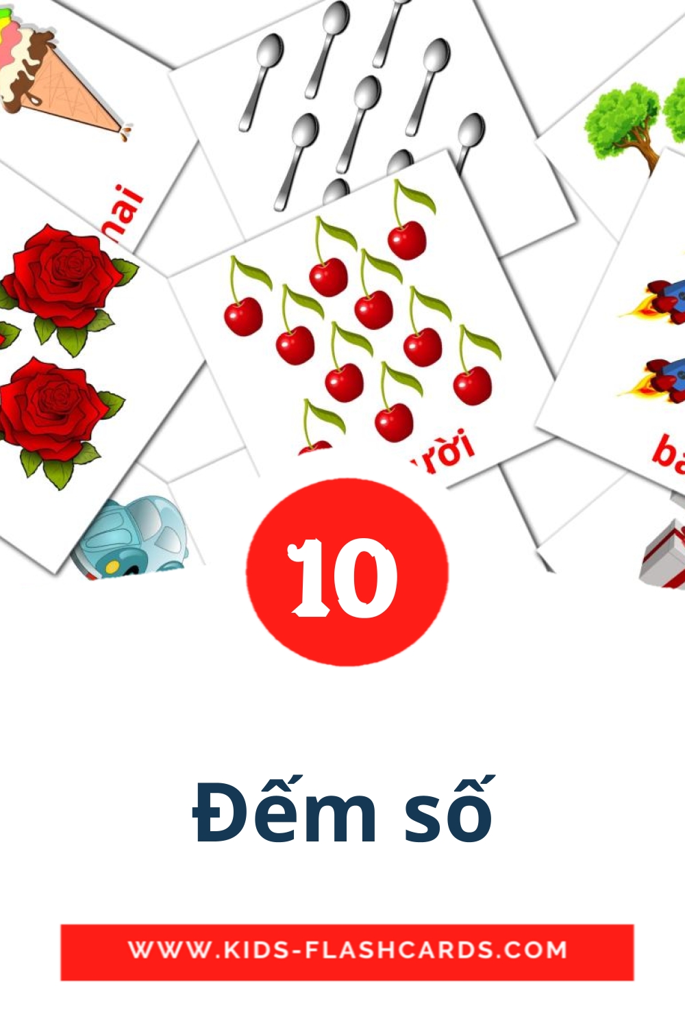 10 Đếm số Picture Cards for Kindergarden in vietnamese
