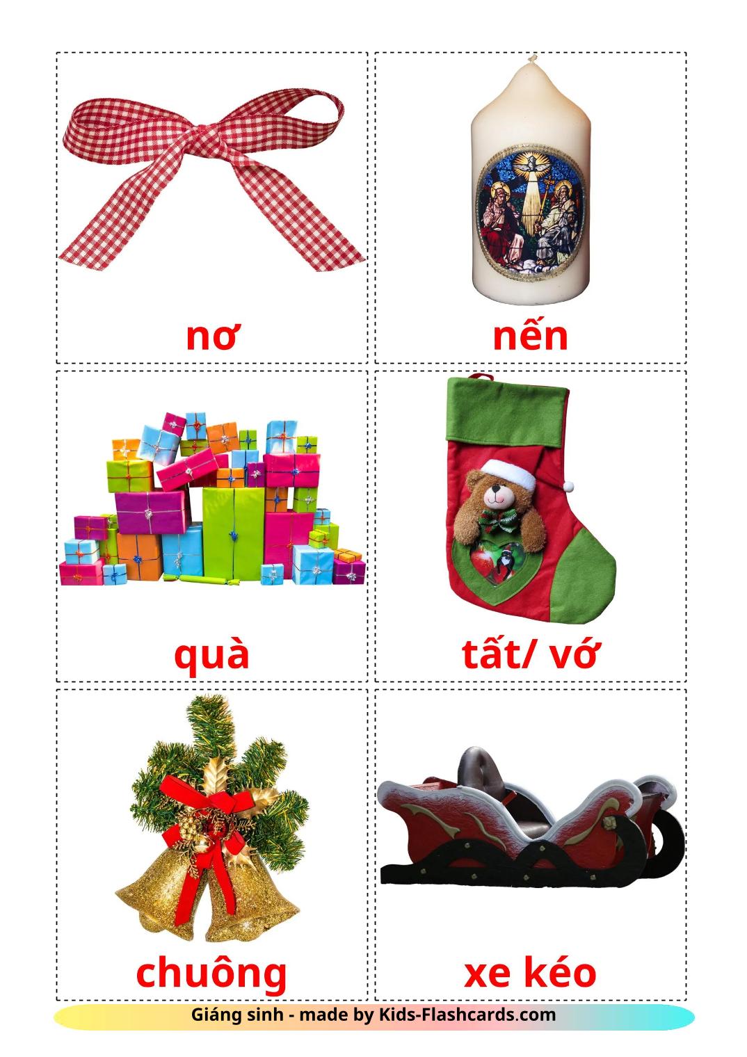 Natale - 29 flashcards vietnamita stampabili gratuitamente