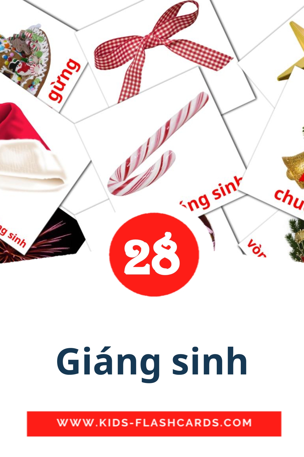 28 cartes illustrées de Giáng sinh pour la maternelle en vietnamien
