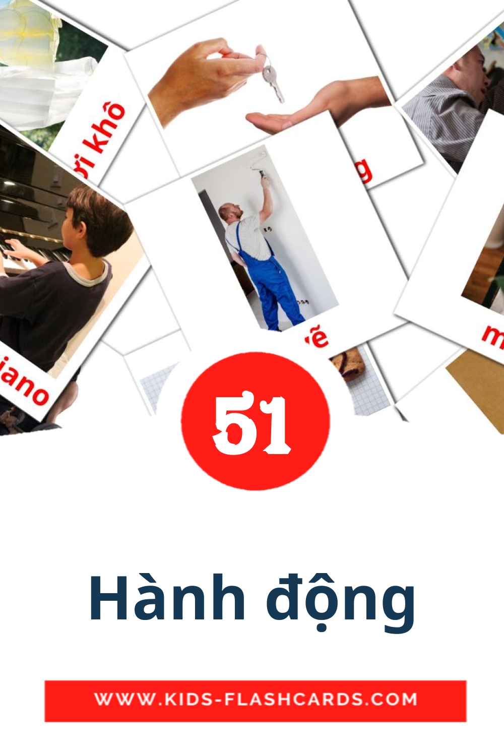 Hành động на вьетнамском для Детского Сада (54 карточки)