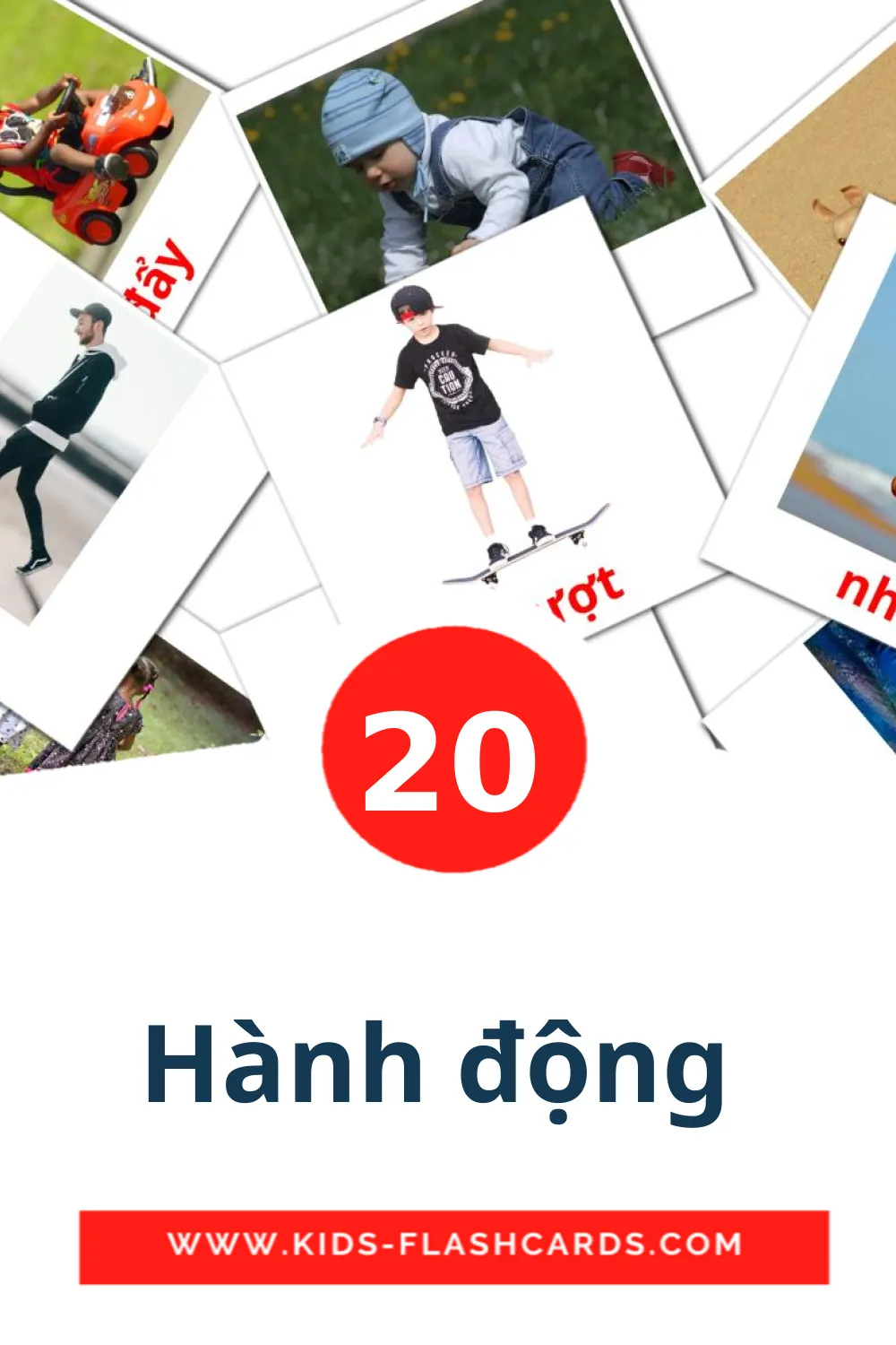 20 Hành động  Picture Cards for Kindergarden in albanés