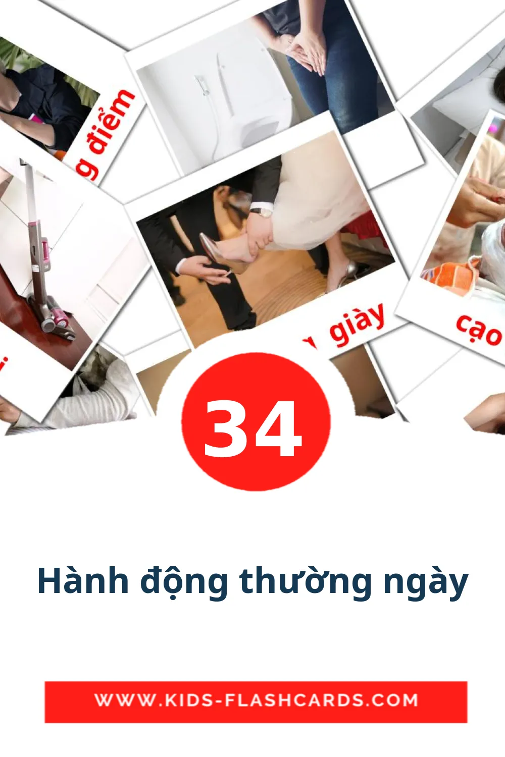 34 carte illustrate di Hành động thường ngày per la scuola materna in vietnamita