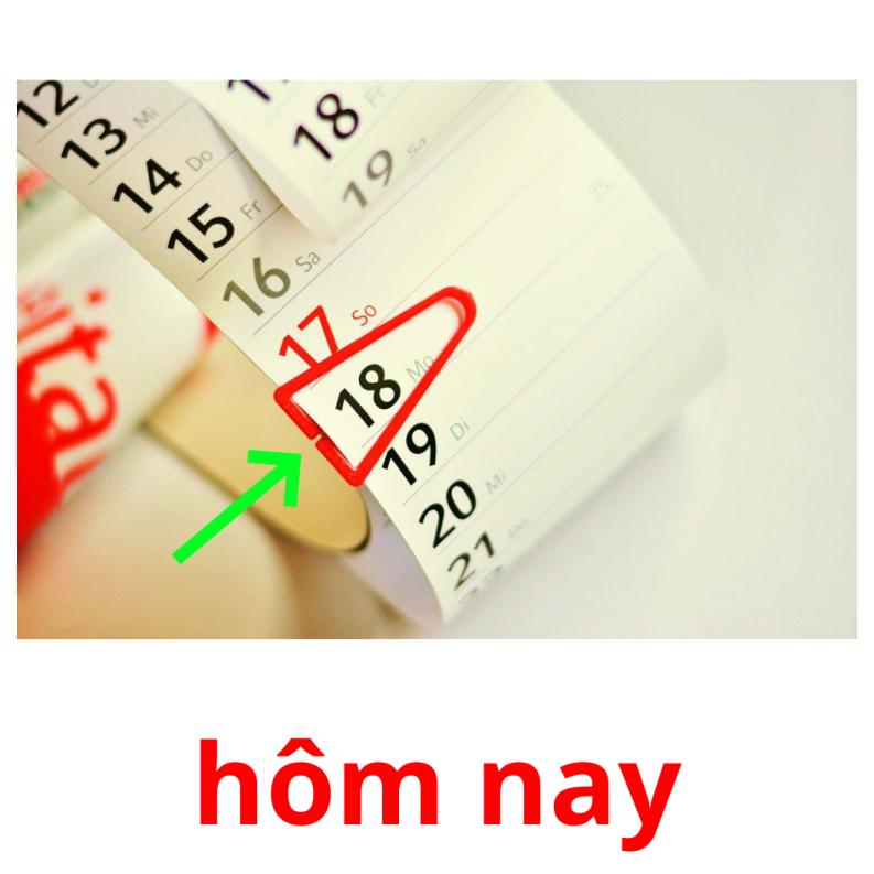 hôm nay picture flashcards