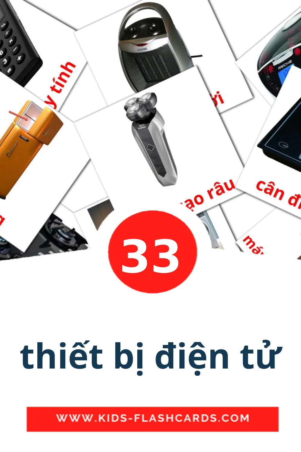 33 thiết bị điện tử Picture Cards for Kindergarden in vietnamese