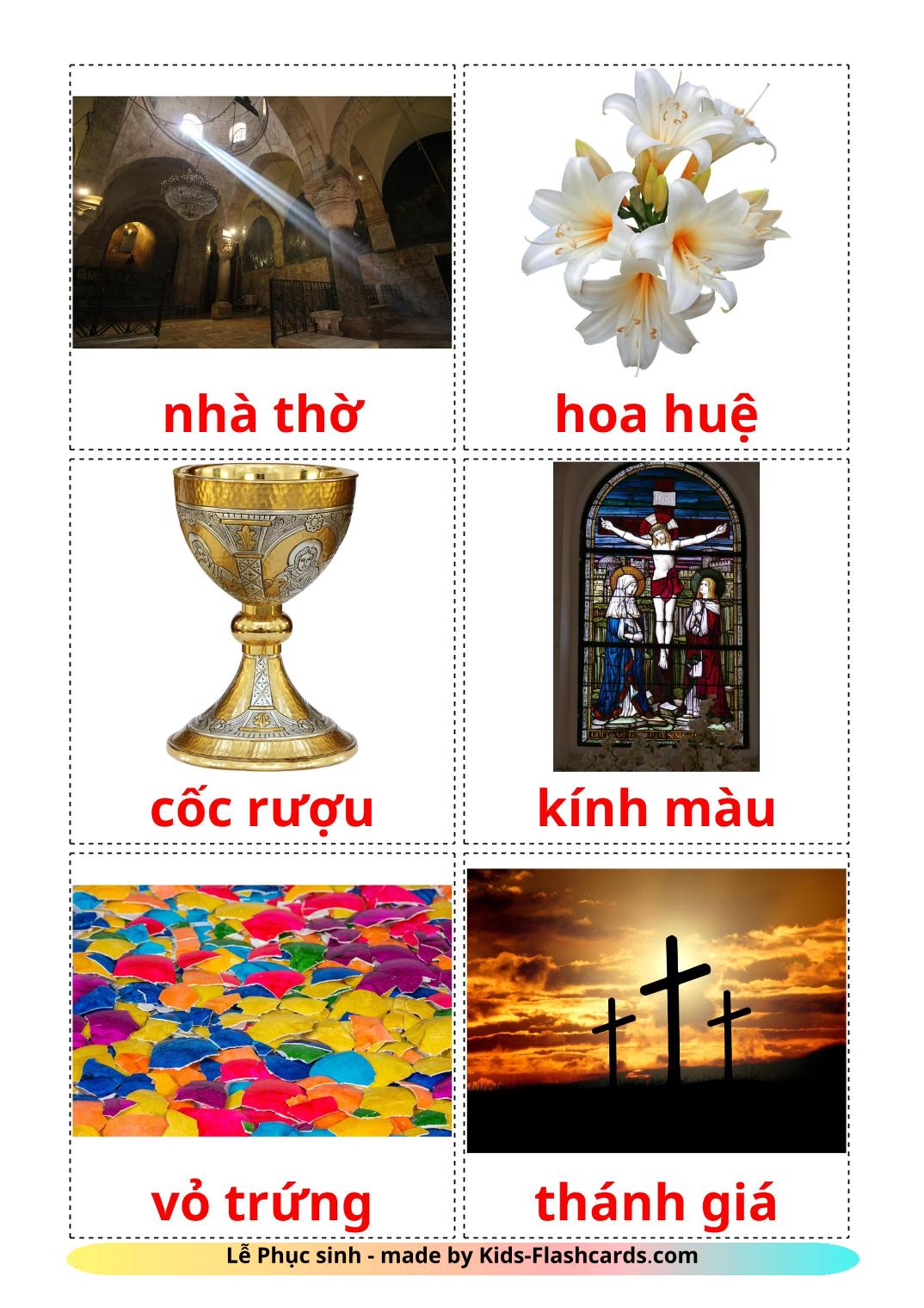 Easter - 31 Free Printable vietnamese Flashcards 