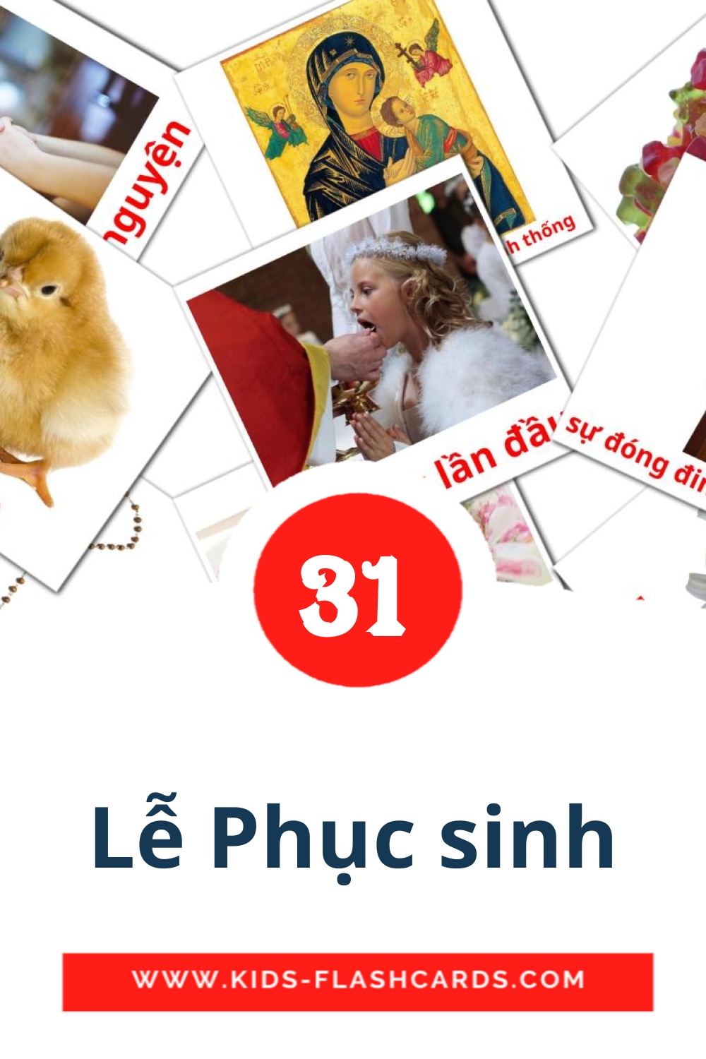 31 Cartões com Imagens de Lễ Phục sinh para Jardim de Infância em vietnamita