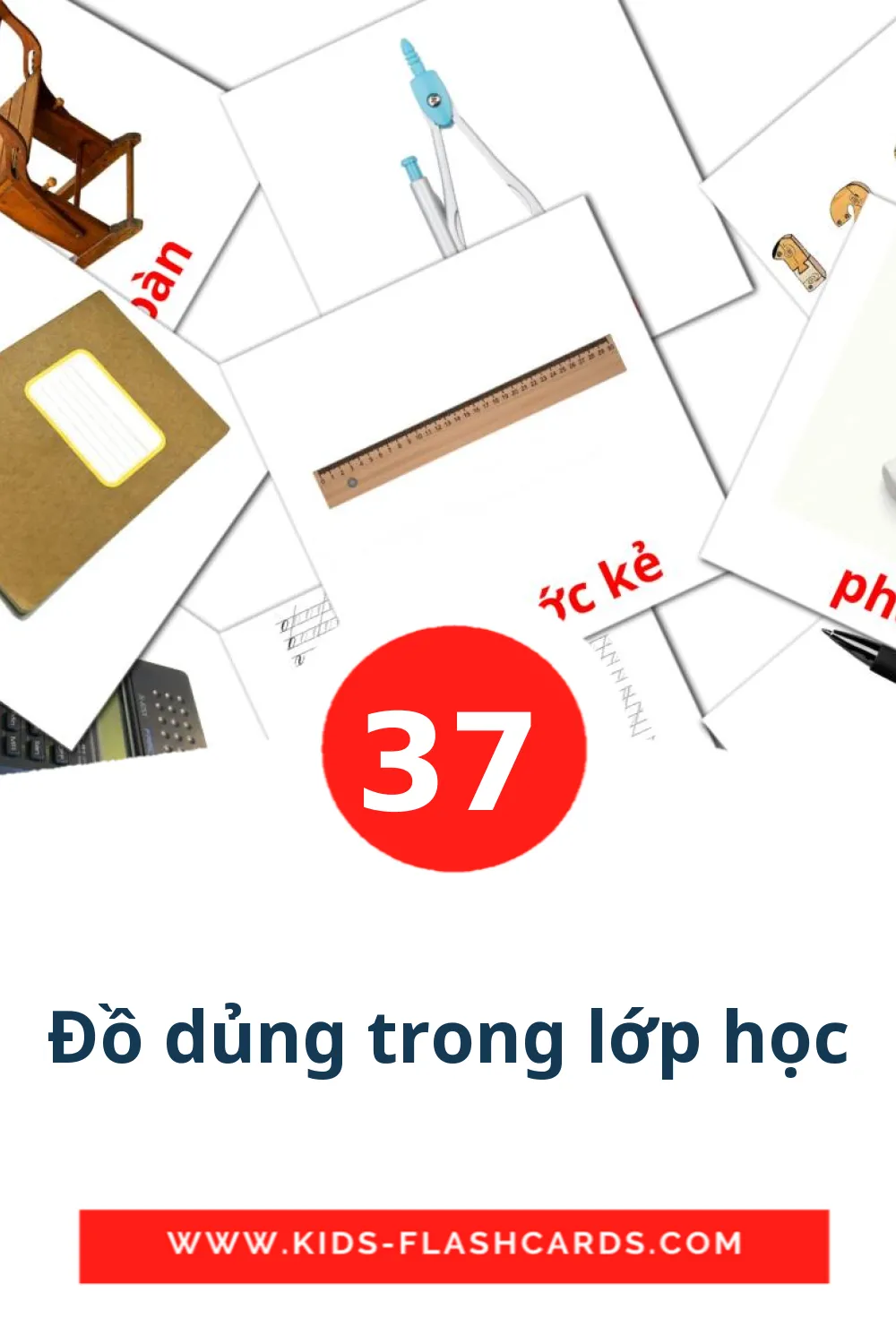 37 carte illustrate di Đồ dủng trong lớp học per la scuola materna in vietnamita