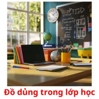 Đồ dủng trong lớp học flashcards illustrate