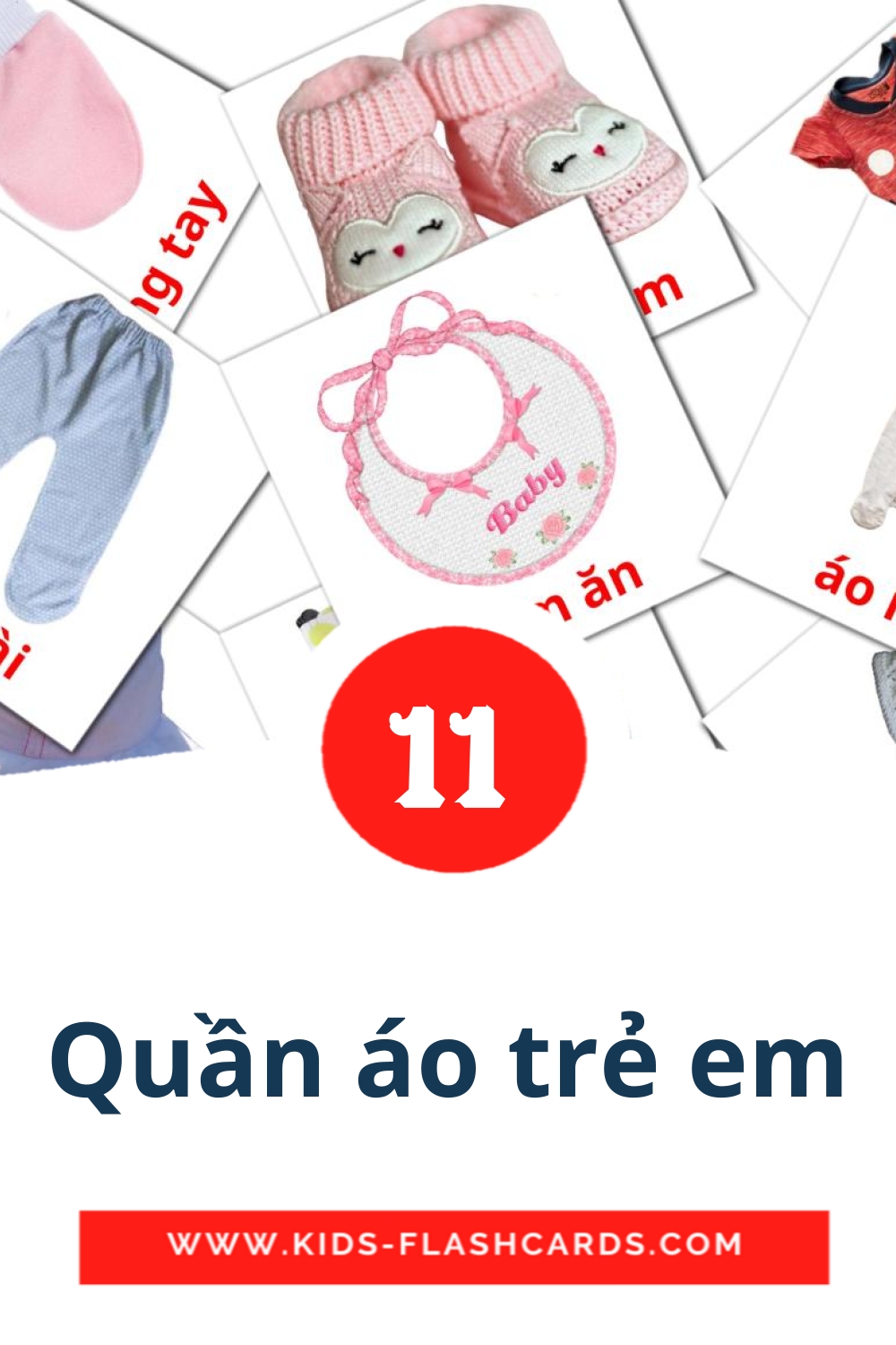 12 Quần áo trẻ em Picture Cards for Kindergarden in vietnamese
